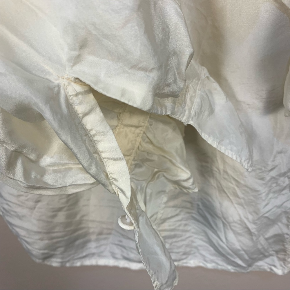 VTG Sophisticates Jonathan Martin 100% Silk Tunic Blouse Ruffle Collar Cuff - Picture 5 of 11